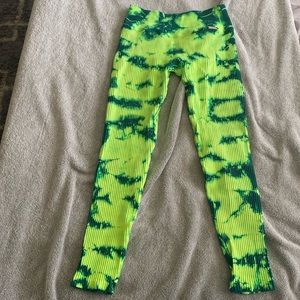 Green Tie-Dye Bombshell Athletic leggings